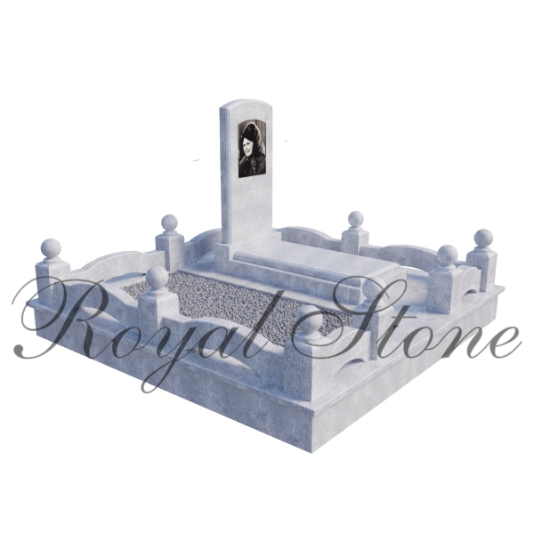 Мармуровий пам’ятник для одного Bianco Carrara М297 - Royal Stone