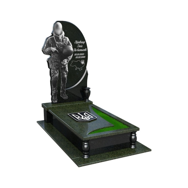 Гранітний пам’ятник для військового з фігурою солдата М180 - Royal Stone