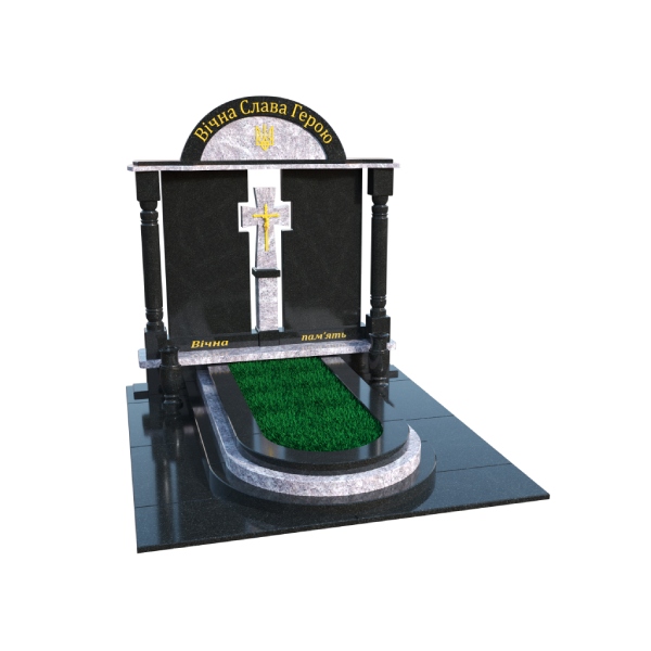 Гранітний пам’ятник для військового з колонами М211 - Royal Stone