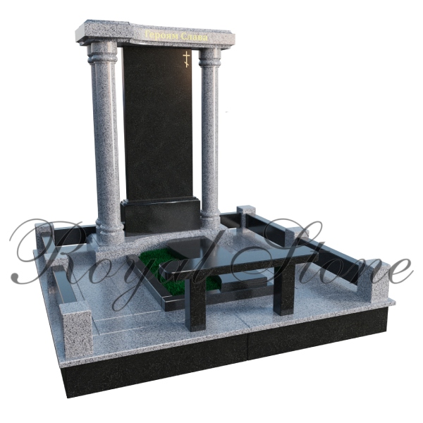 Гранітний пам’ятник для військового з колонами М249 - Royal Stone