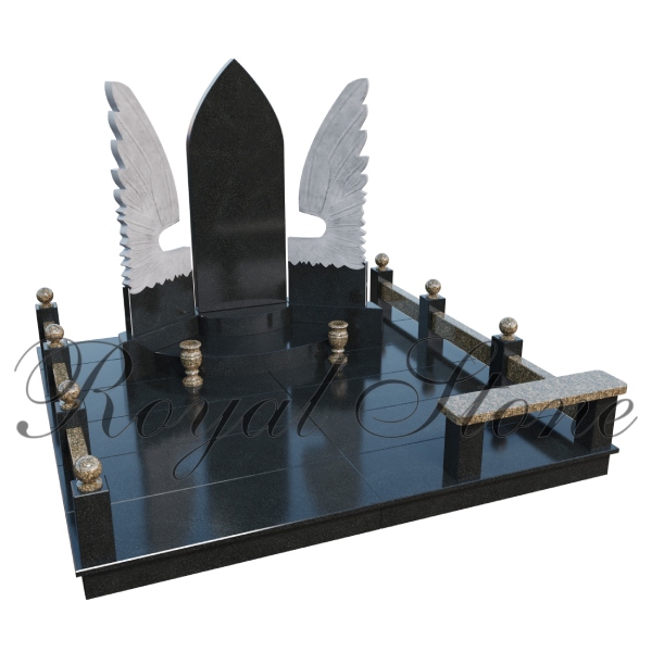 Гранітний пам’ятник з крилами для військового М250 - Royal Stone