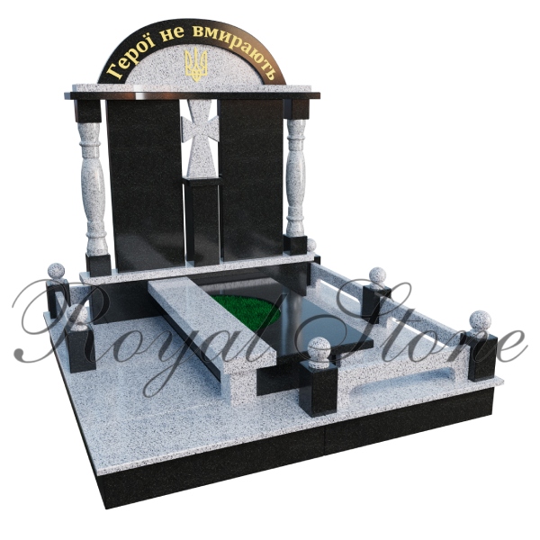 Гранітний пам’ятник для військового з колонами М251 - Royal Stone