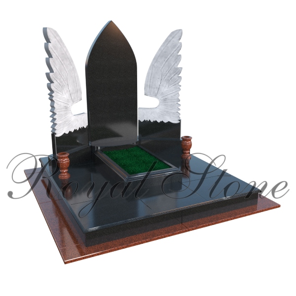 Гранітний пам’ятник з крилами для військового М252 - Royal Stone