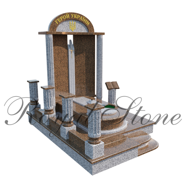 Гранітний пам’ятник для військового з колонами М276 - Royal Stone