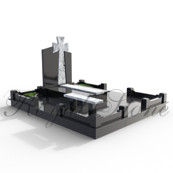 Гранітний пам’ятник для військового з козацьким хрестом М320 - Royal Stone
